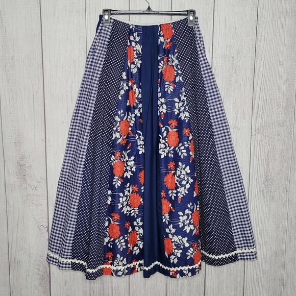 Vintage 70s Carefree Fashions Paneled Maxi Skirt - Picture 3 of 5